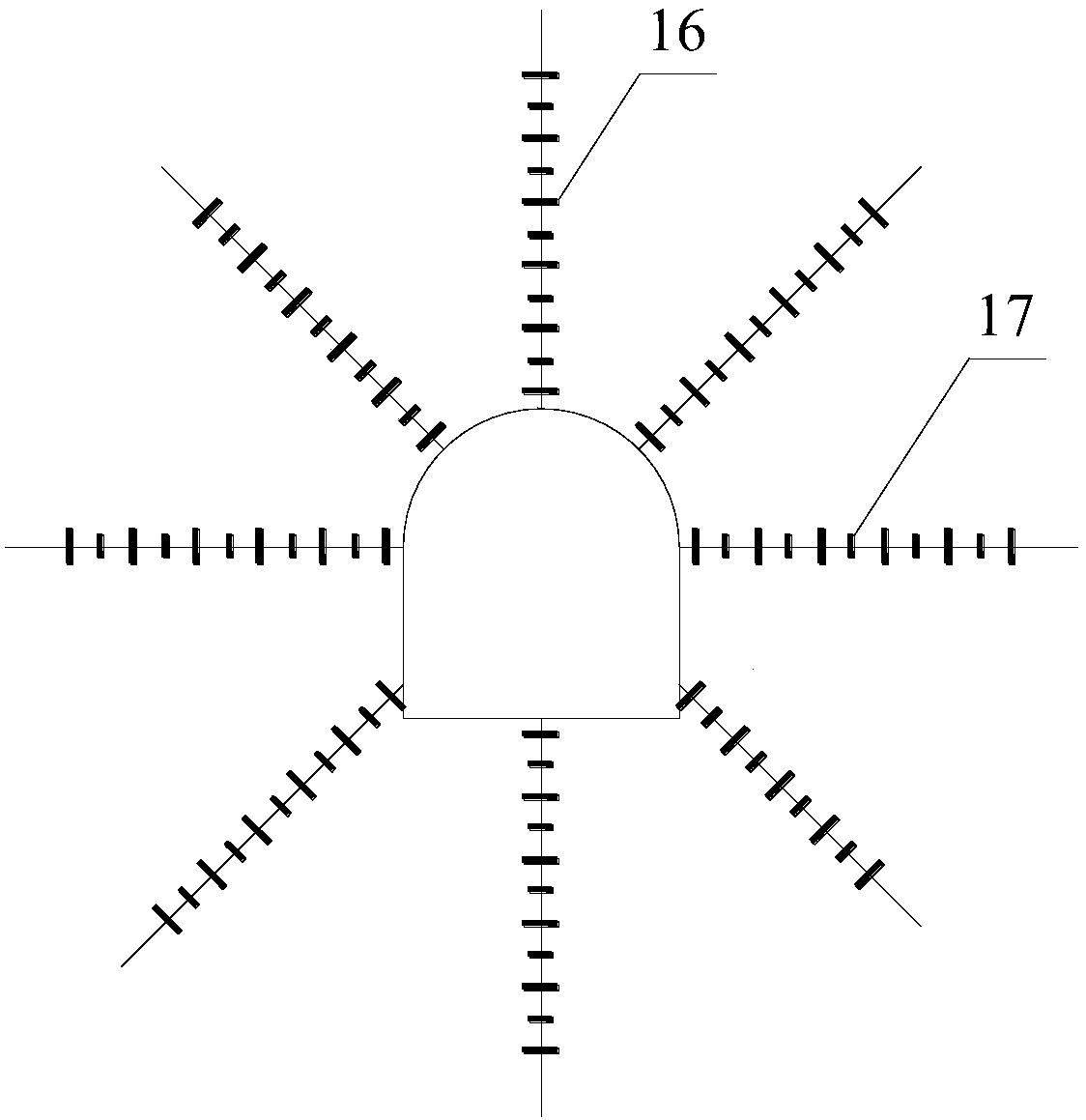 Device and method of test for simulation of deep-lying tunnel blasting excavation unloading