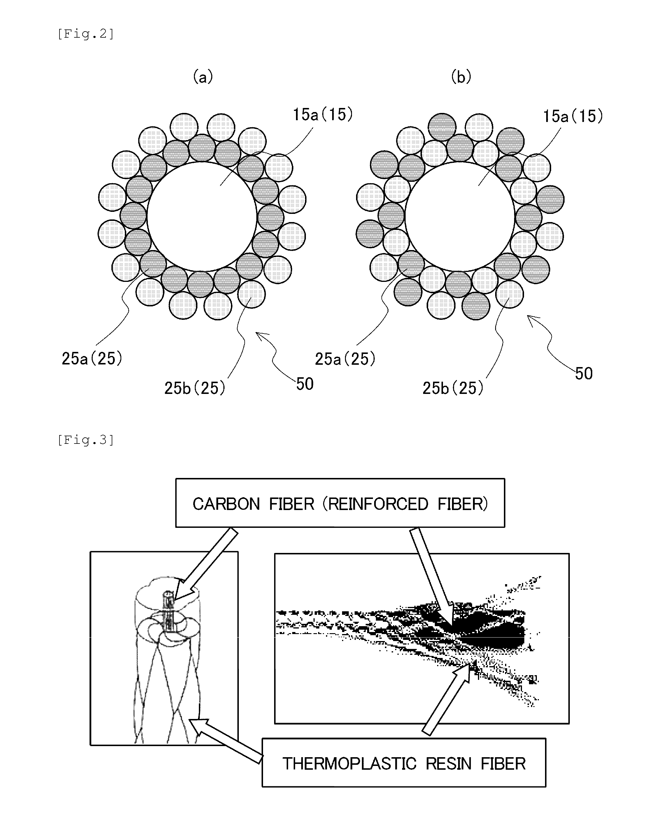 Reinforced fiber/resin fiber composite, and method for manufacturing same