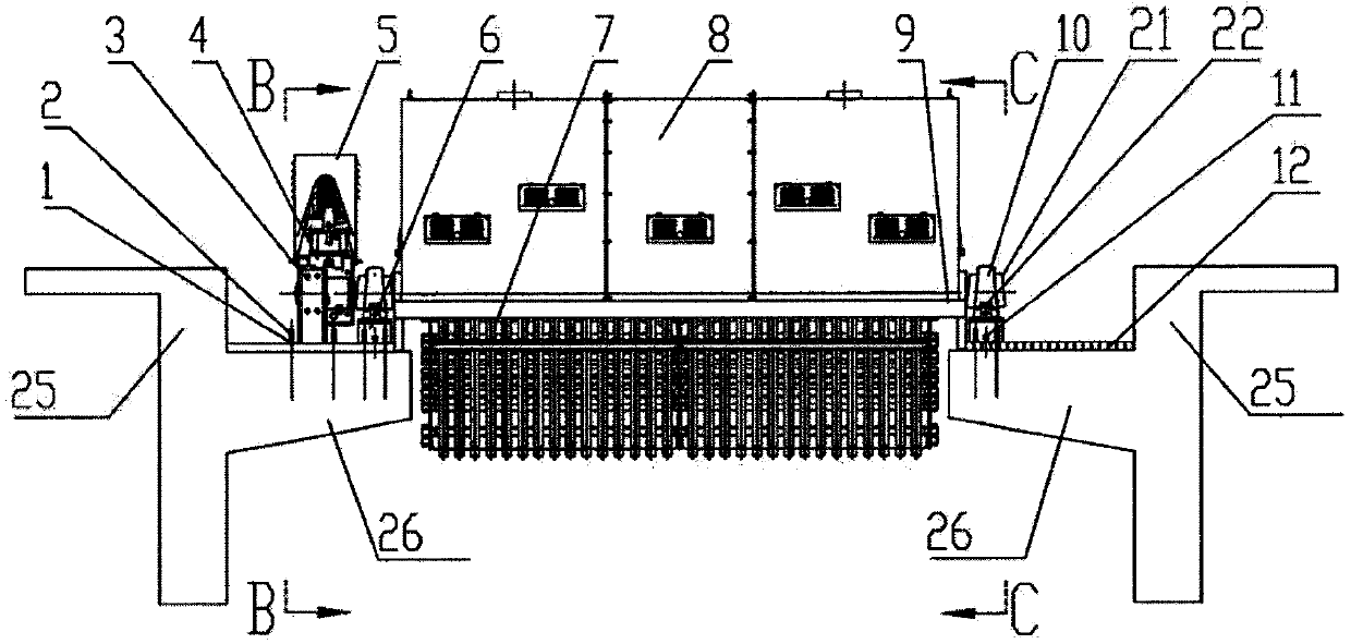 Three-dimensional rotary net-shaped contact body assembly mounting structure