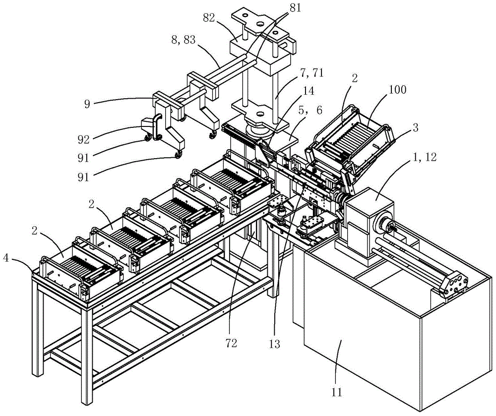 Combined automatic feeding machine tool