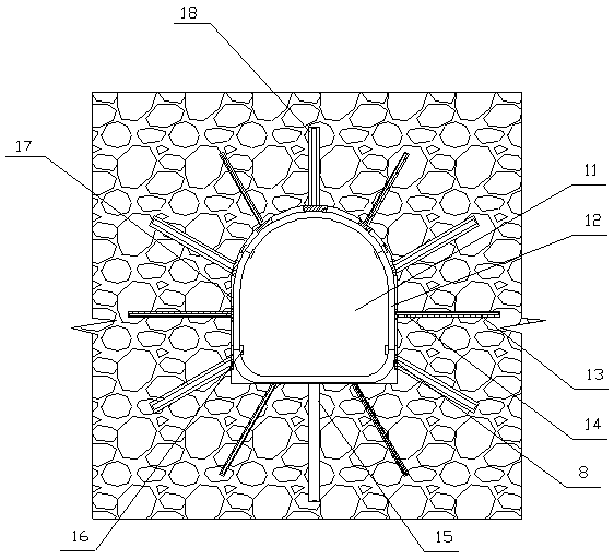 An underground surrounding rock fault support device and support method