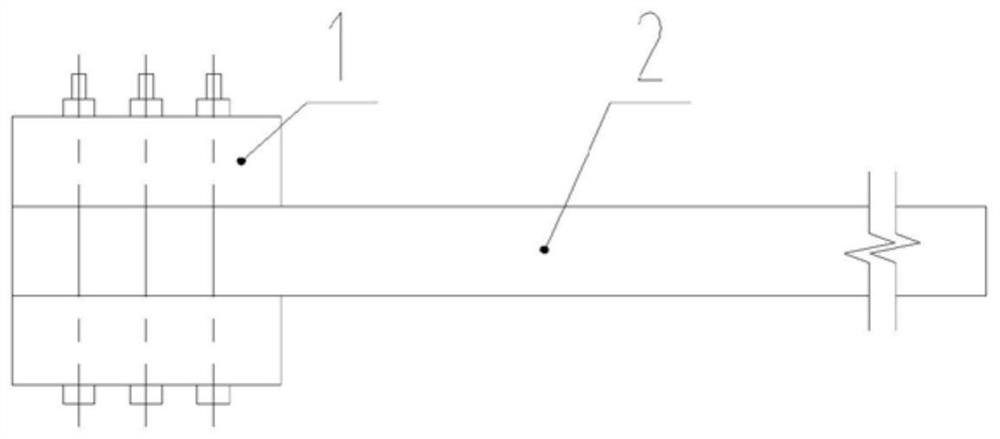 Bamboo laminated wood frame structure beam-column joint