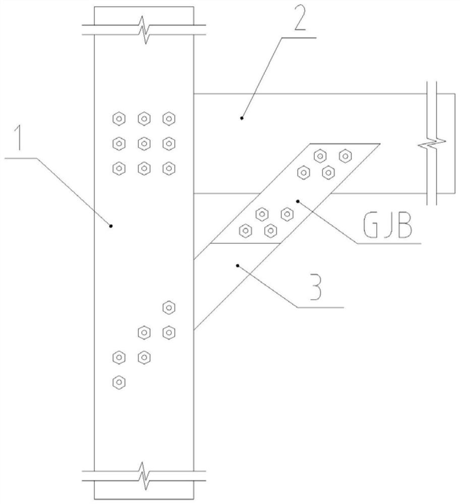 Bamboo laminated wood frame structure beam-column joint