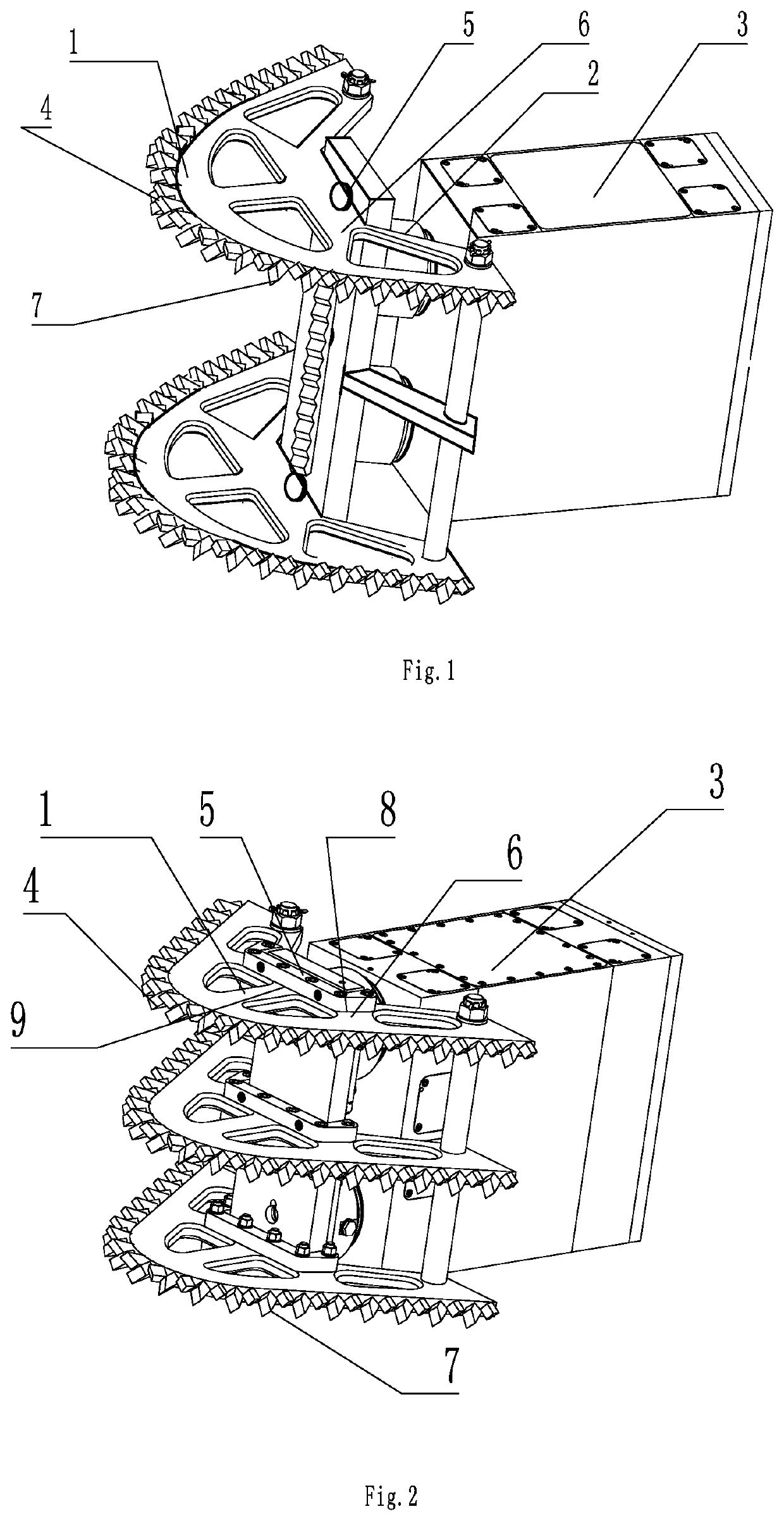 Reciprocating impact bevel tooth discharging shovel of reciprocating impact mining machine