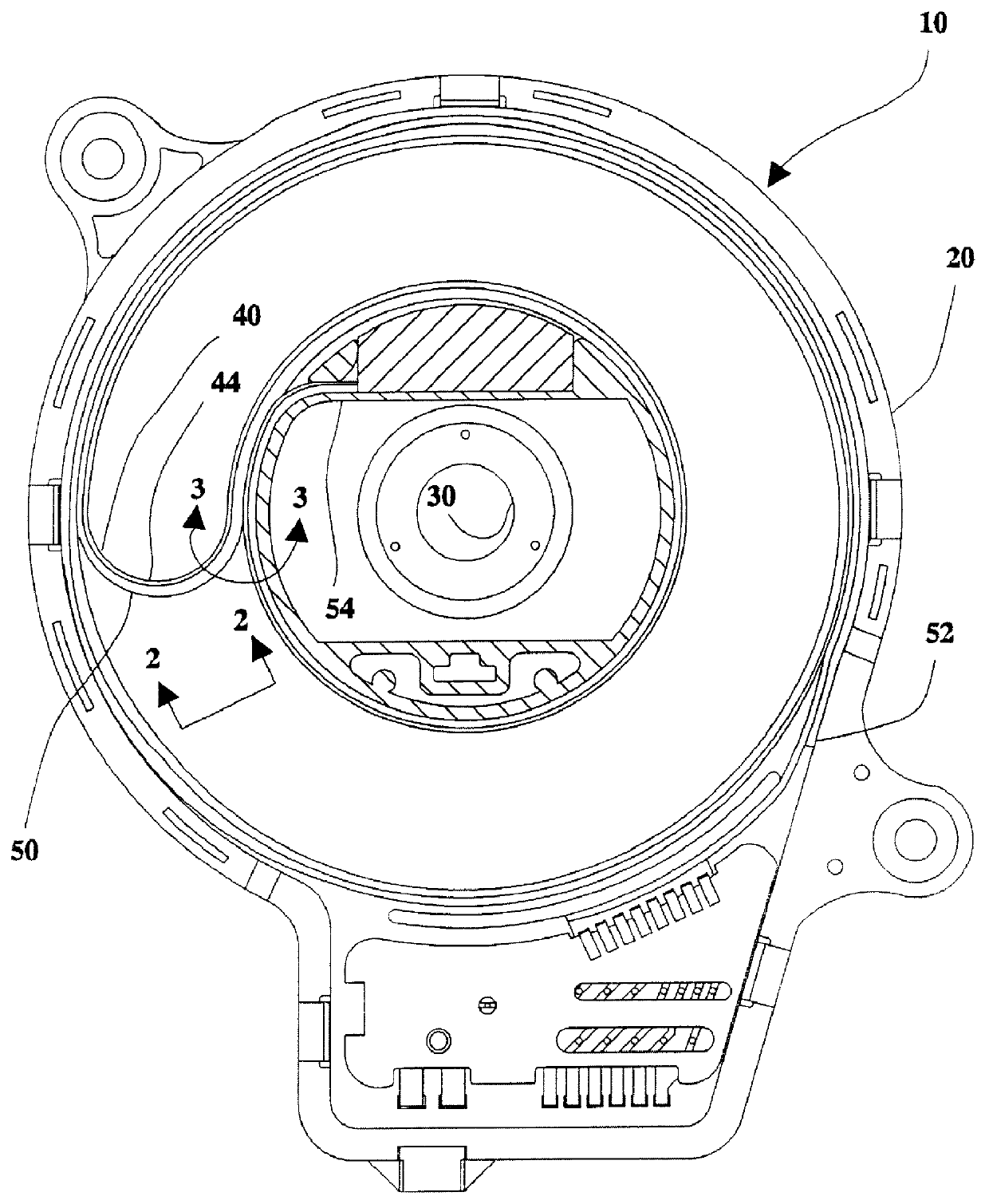 Loop back clockspring having adhesive layer