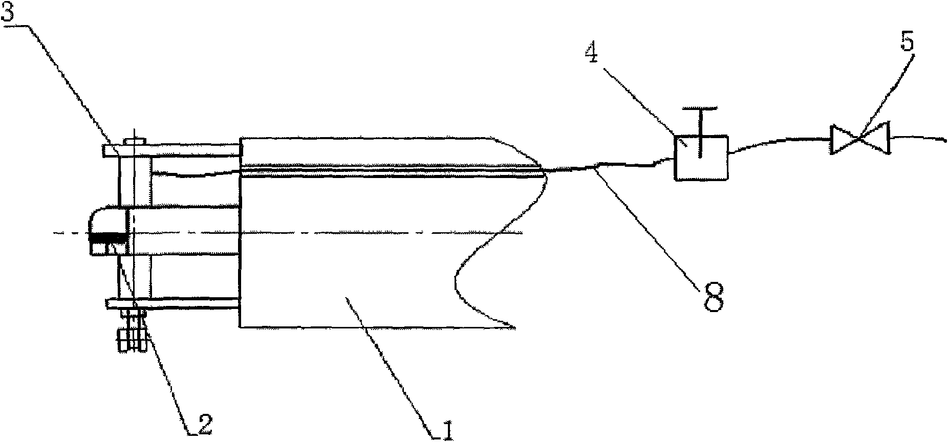 Pneumatic support device for steady operation of overlong boring cutter bar