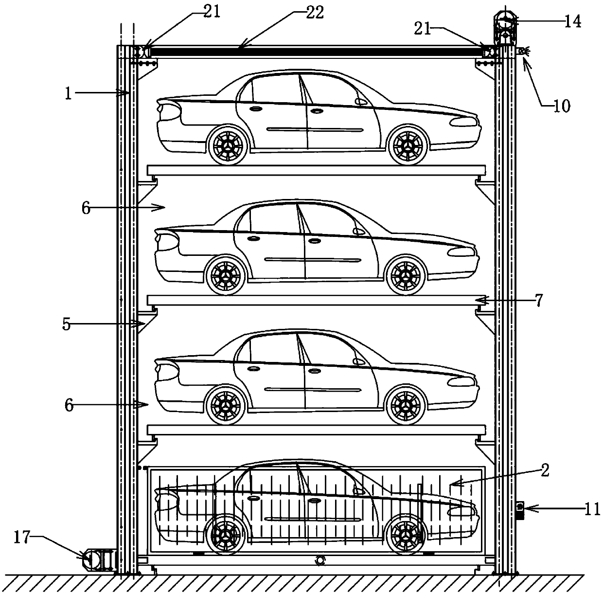 Lateral-moving lifting parking equipment