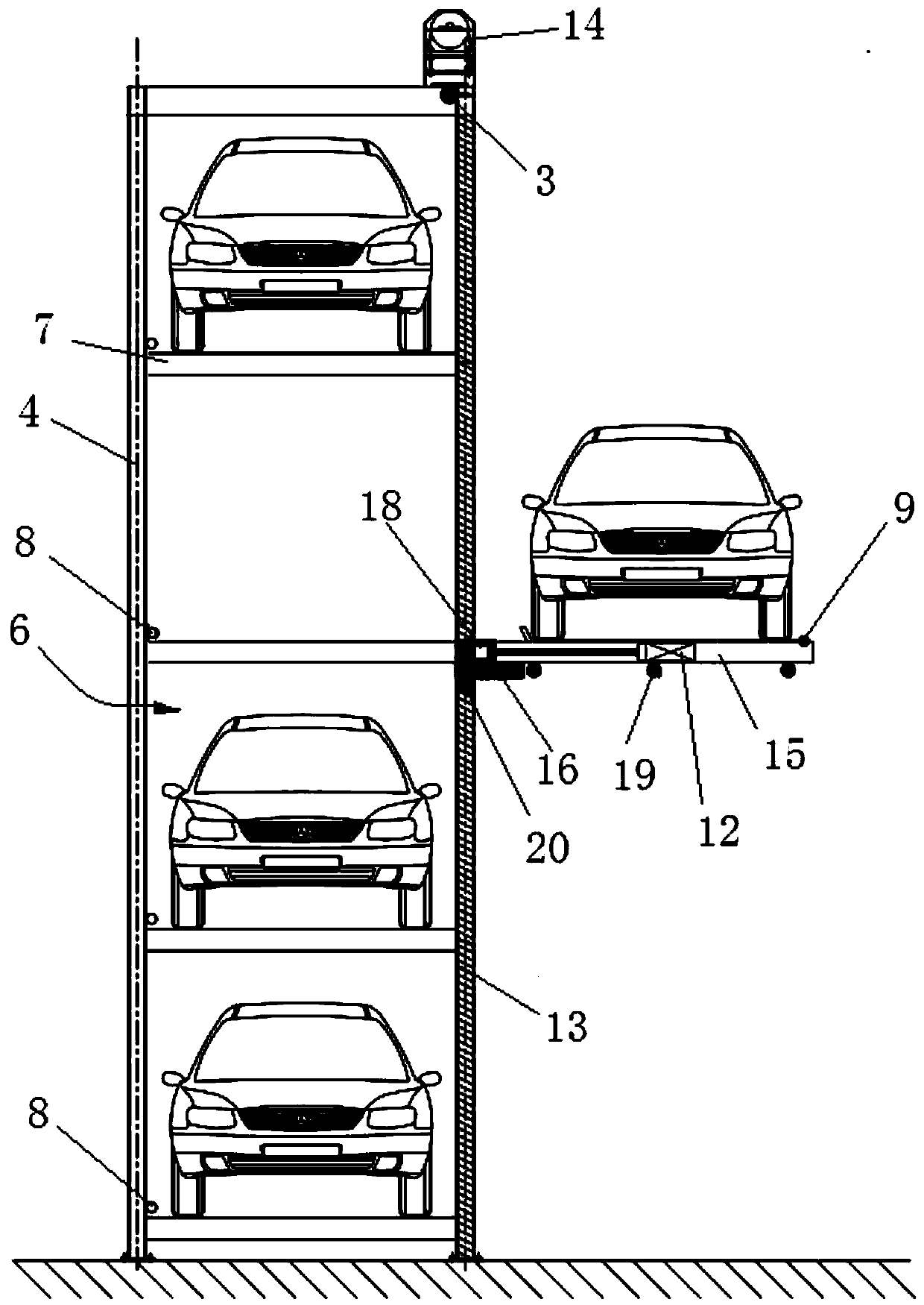 Lateral-moving lifting parking equipment