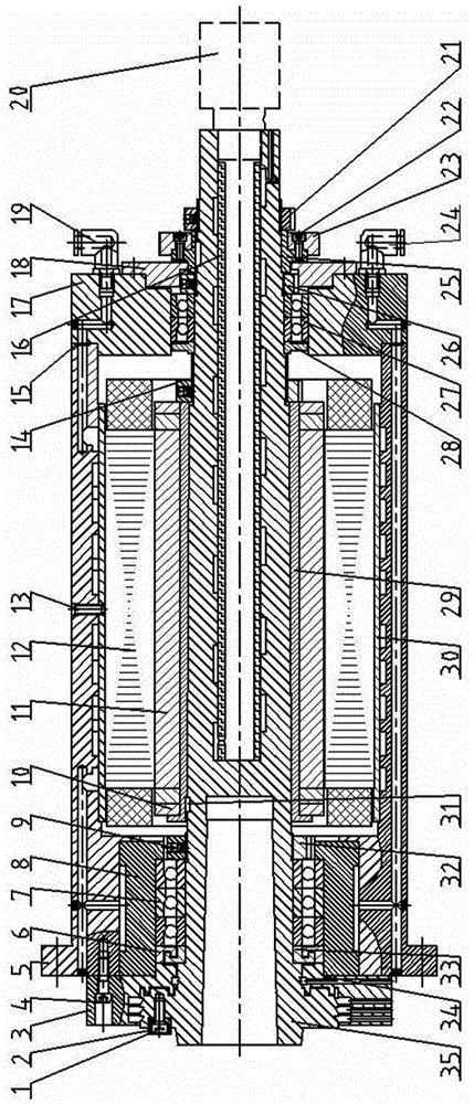 Internal and external cooling structure for high-speed motorized spindle