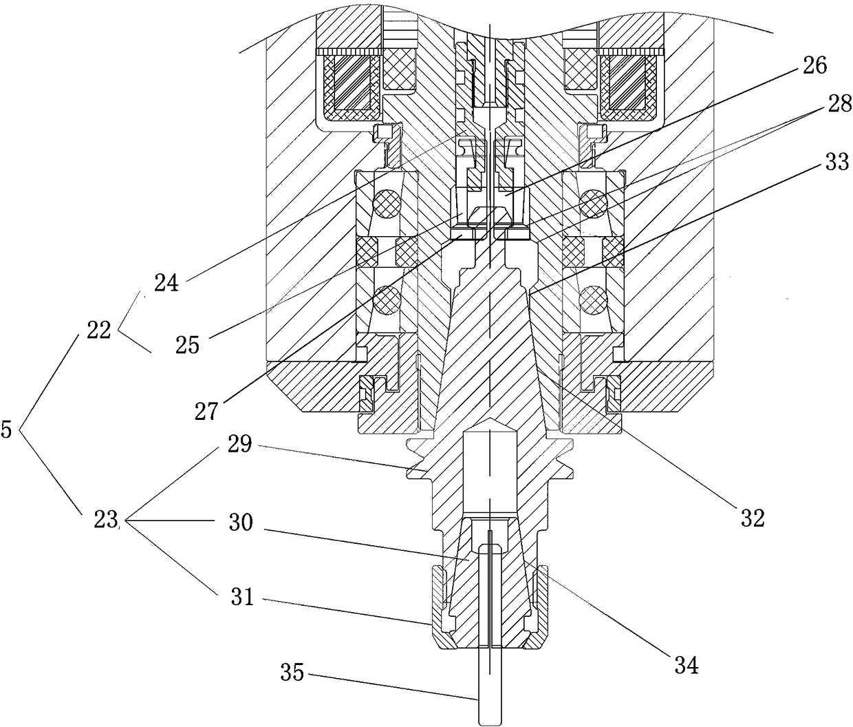 High-speed milling cutter handle type electric spindle