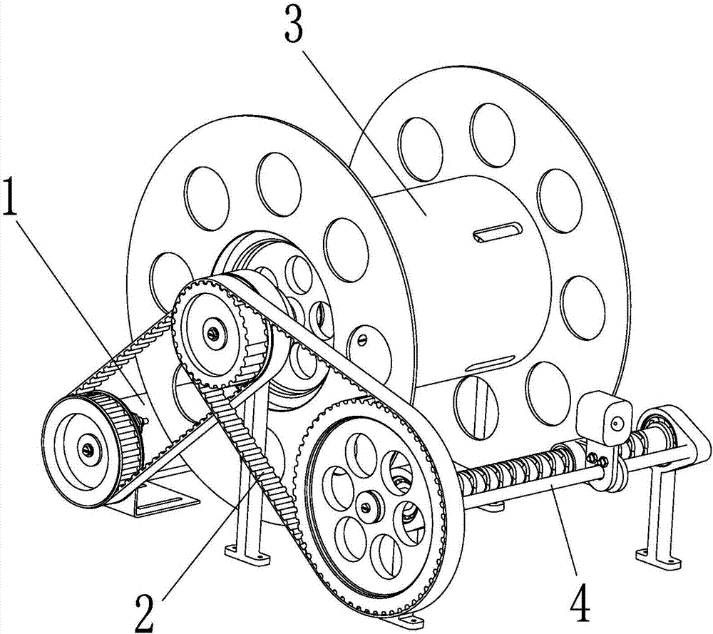 Cable taking-up and paying-off device and cable taking-up and paying-off method for wire control robot