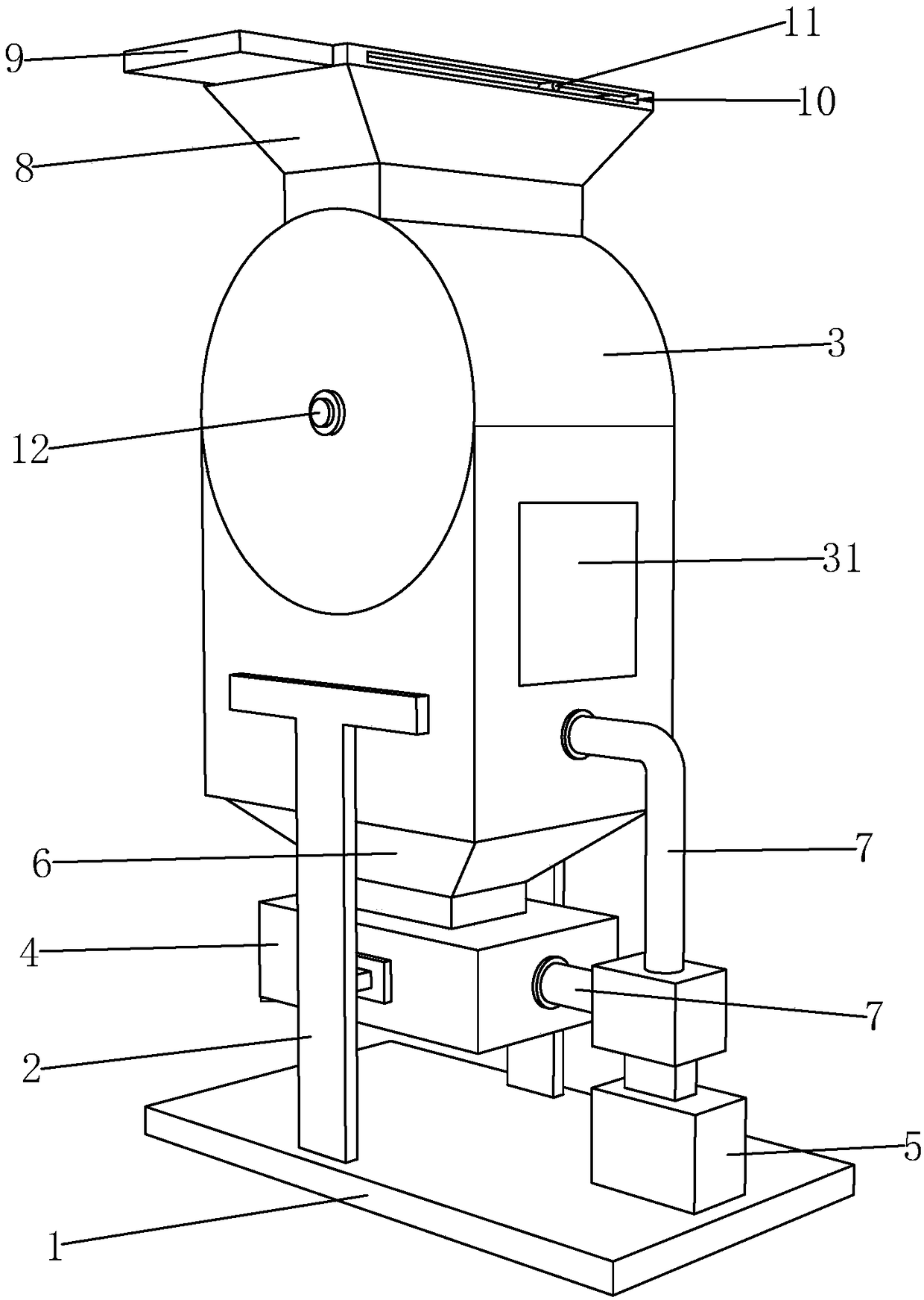 Construction waste crushing device with dust collection function and method