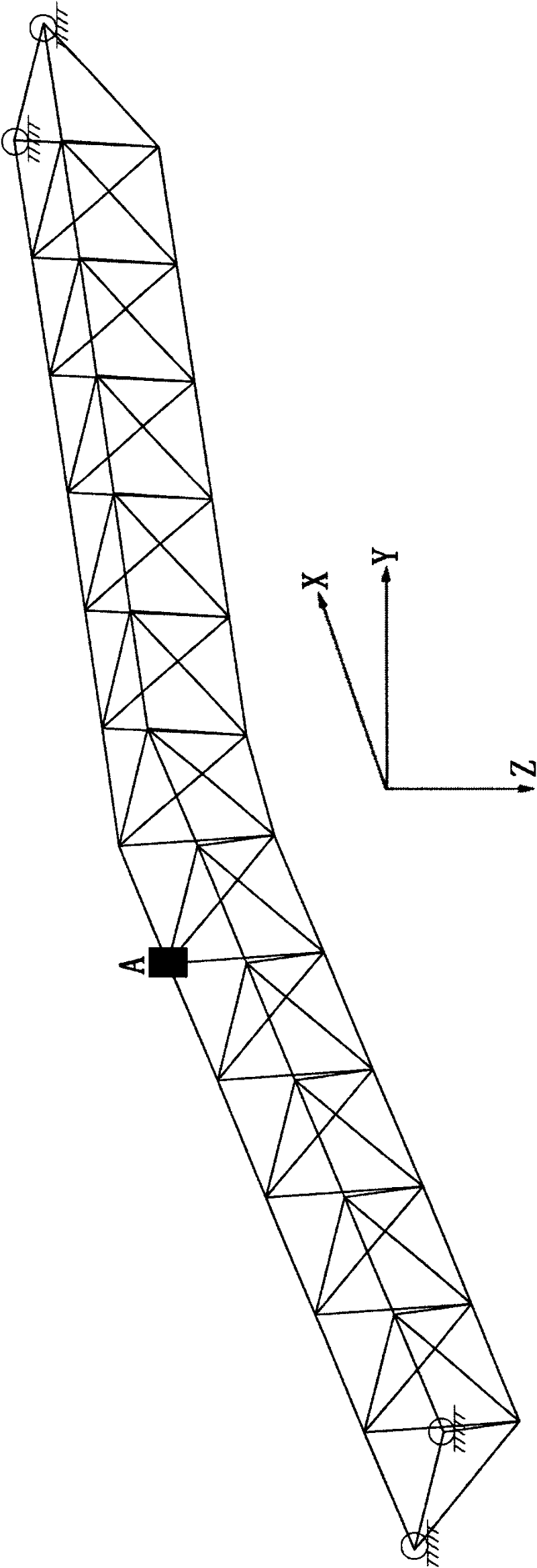 Plate implanted body node aluminum alloy space truss structure