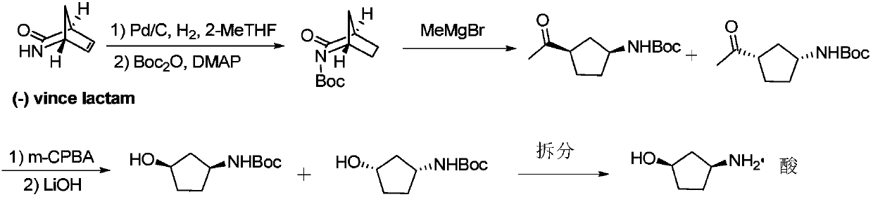 Method for preparing single-configuration 3-aminocyclopentanol through chiral resolution