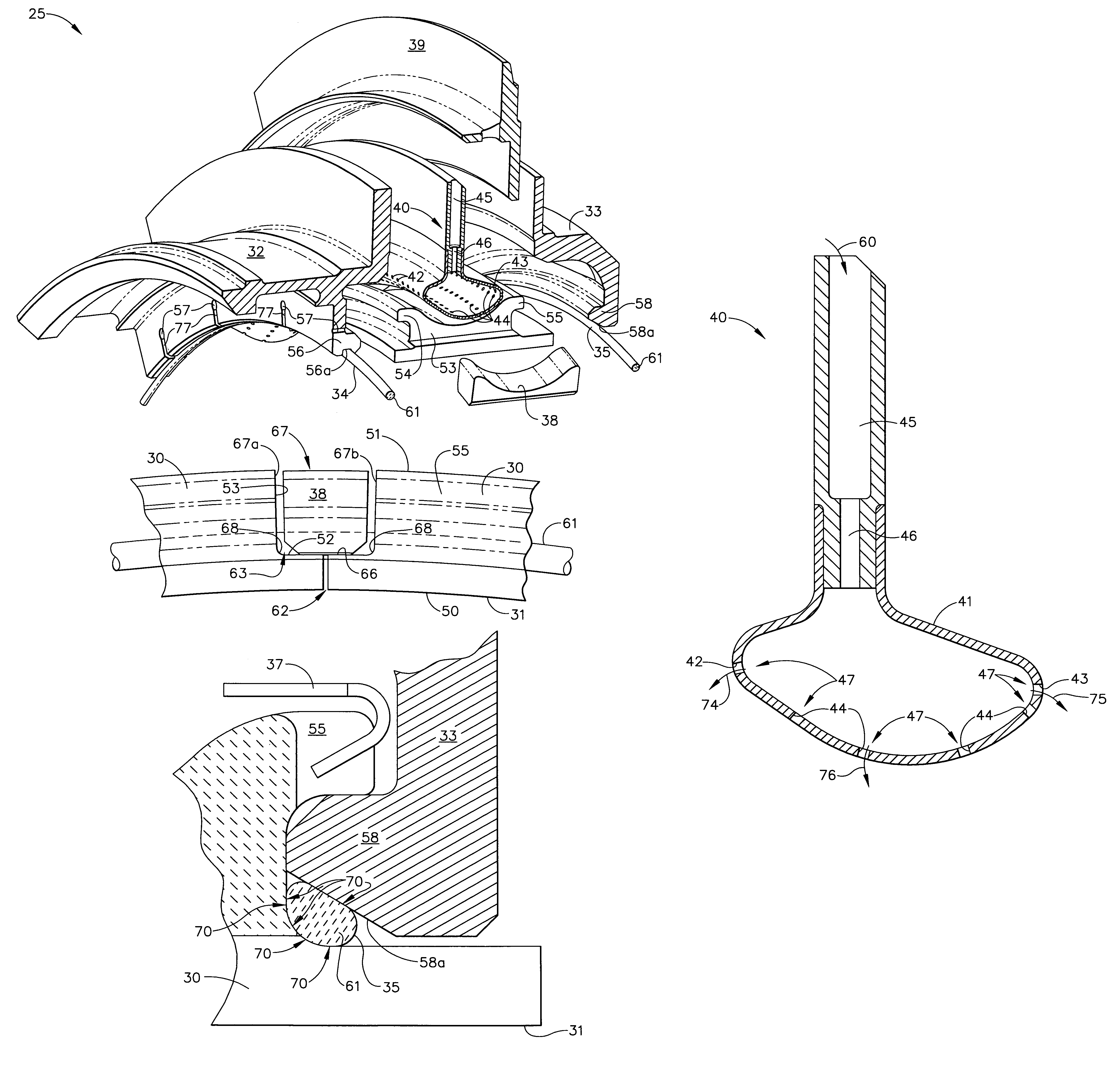 Gas turbine high temperature turbine blade outer air seal assembly