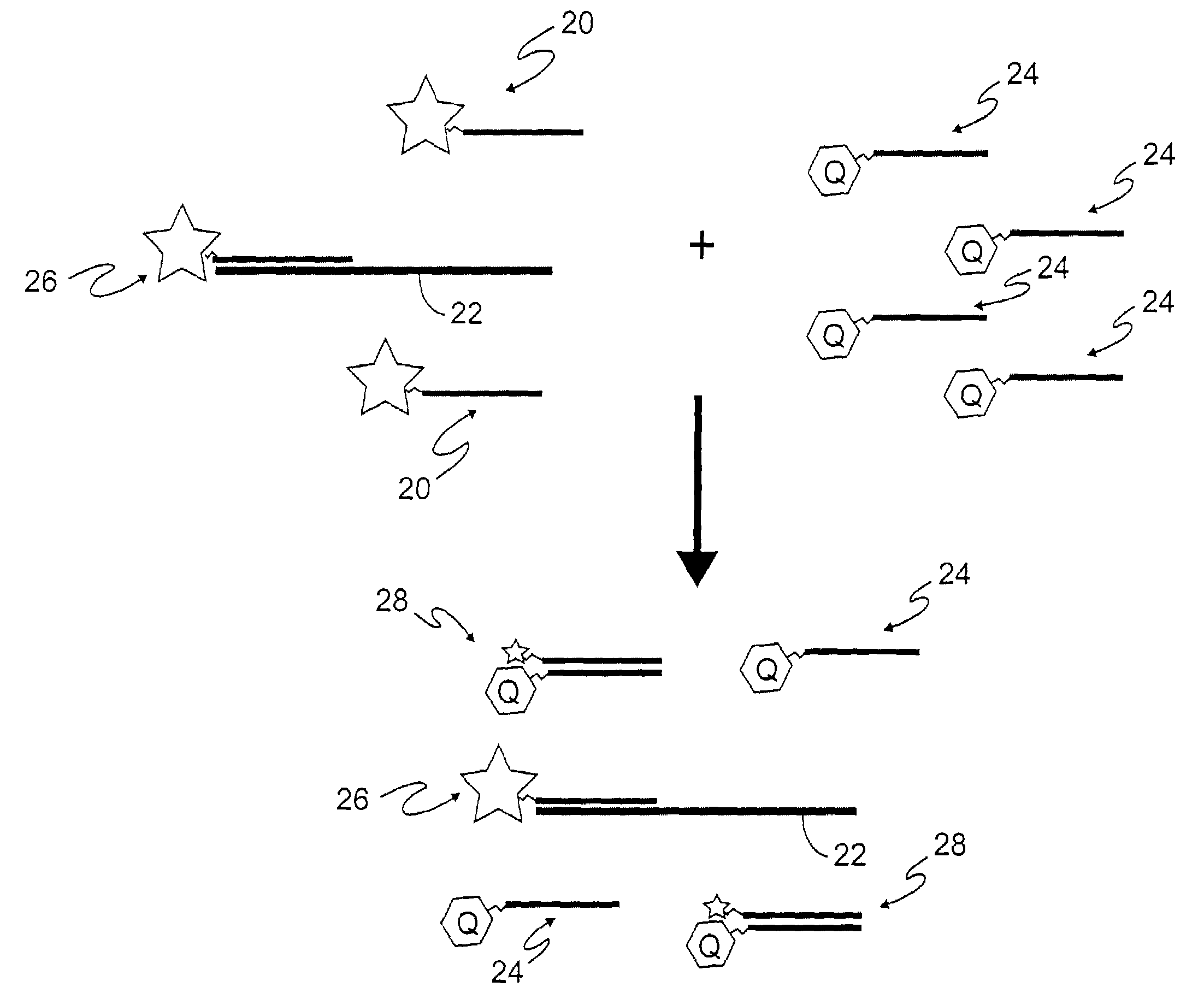 Quenching methods for background reduction in luminescence-based probe-target binding assays