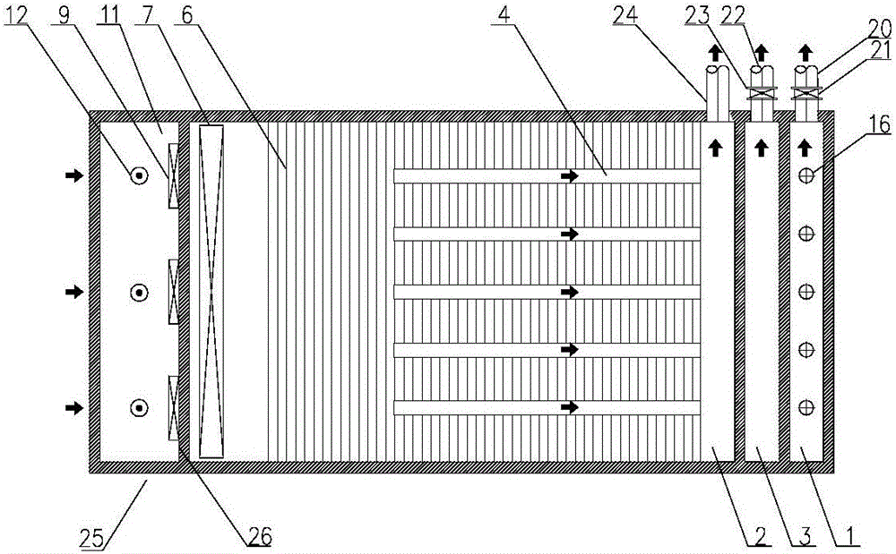 Downward flow and upward flow inclined board air floatation-precipitation solid-liquid separating device