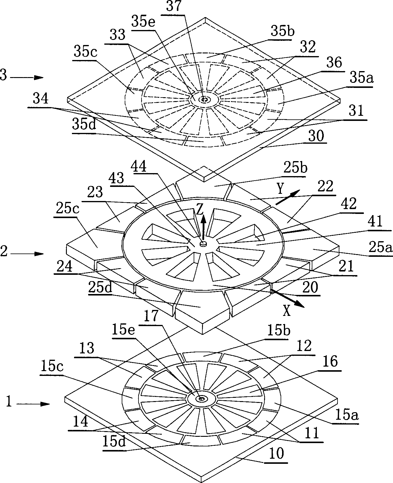 Static suspension rotor micro inertia sensor and its manufacturing method