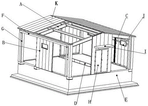 Energy-saving environmentally-friendly type distribution room based on quick construction technique