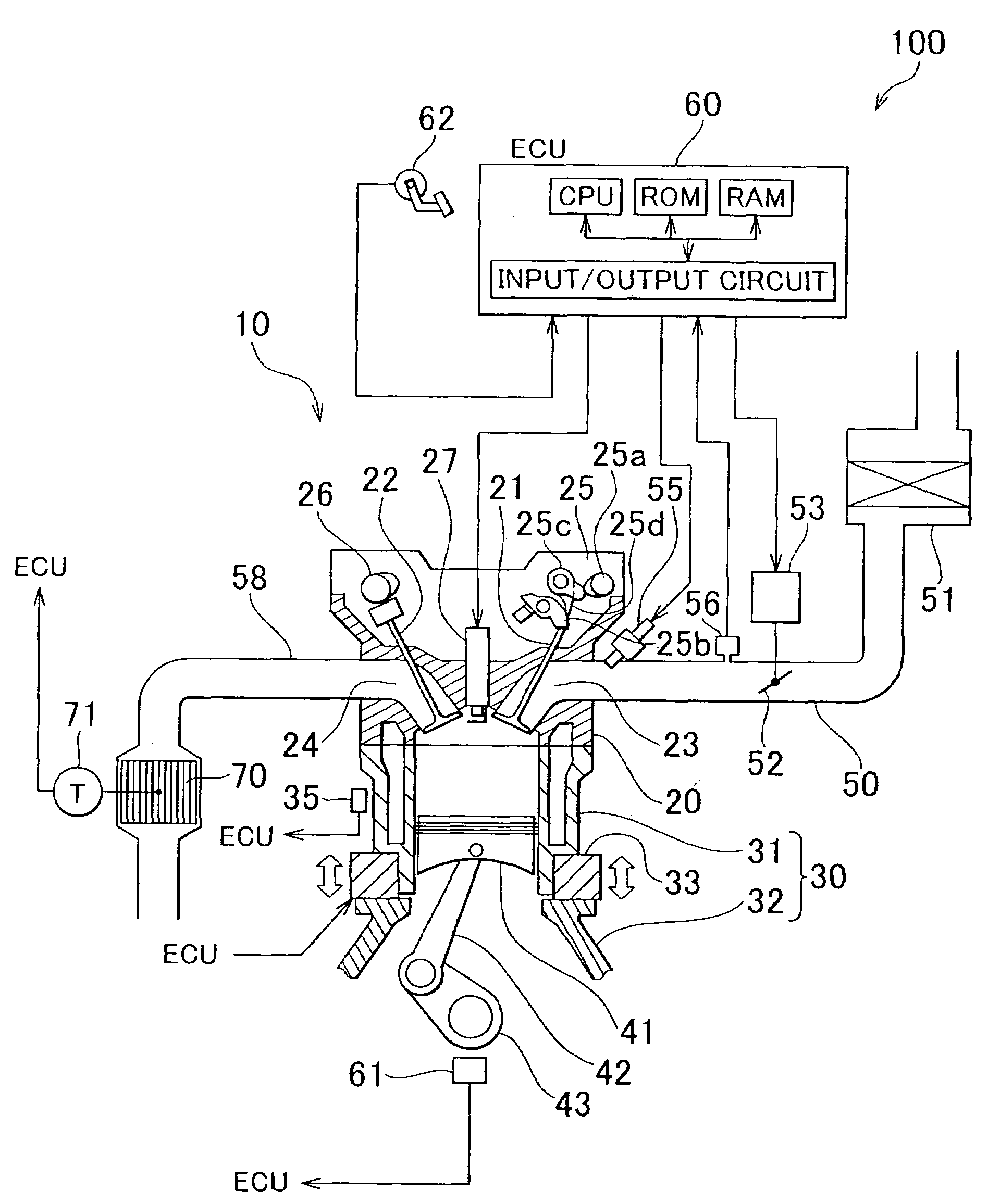 Internal combustion engine with variable compression ratio and valve characteristics