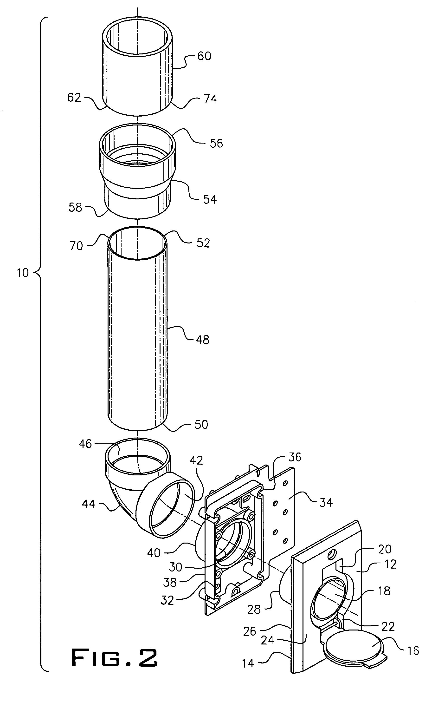 Pipe coupler for in-wall central vacuuming system