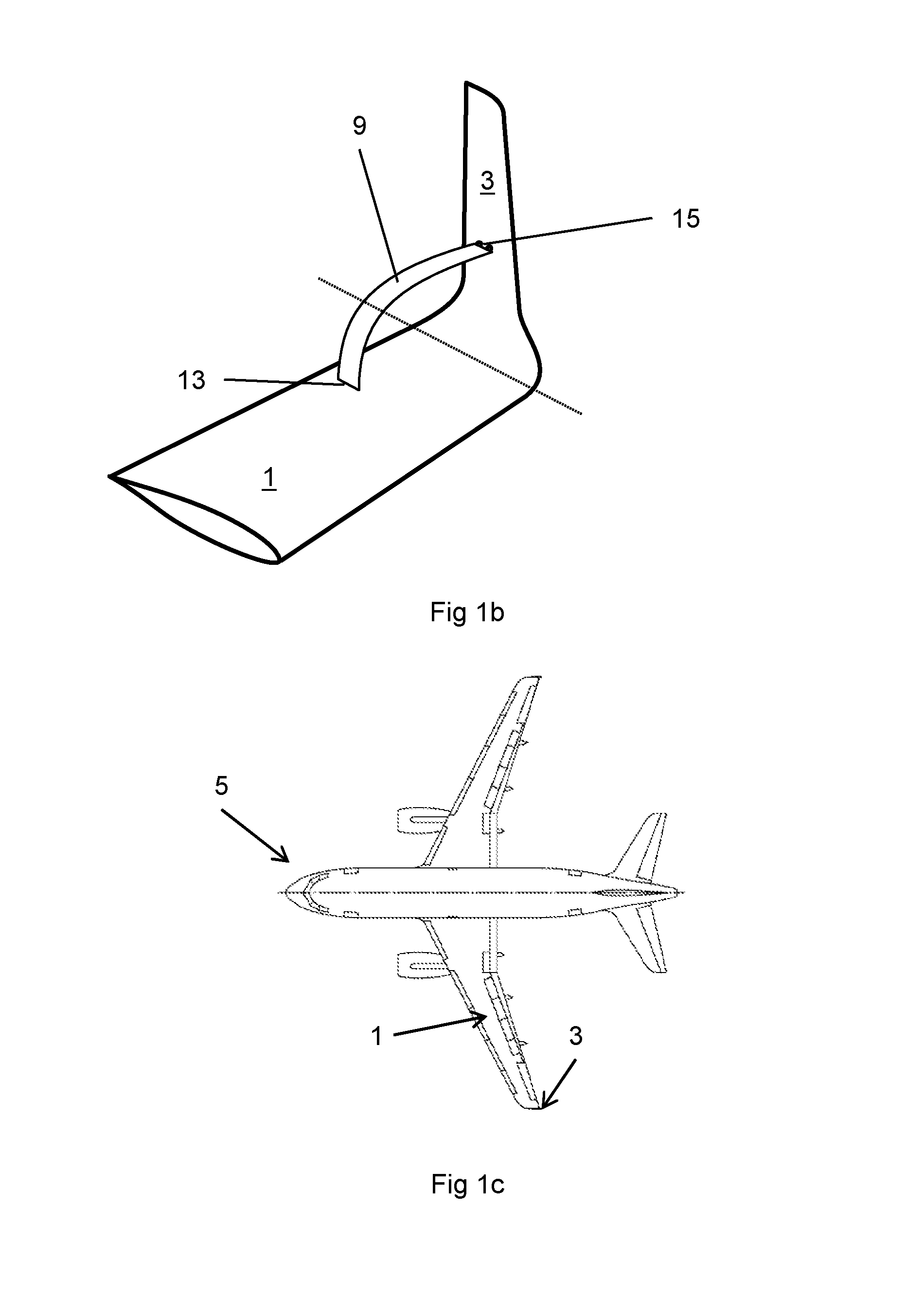 Aircraft wing with a wing tip device and a strut