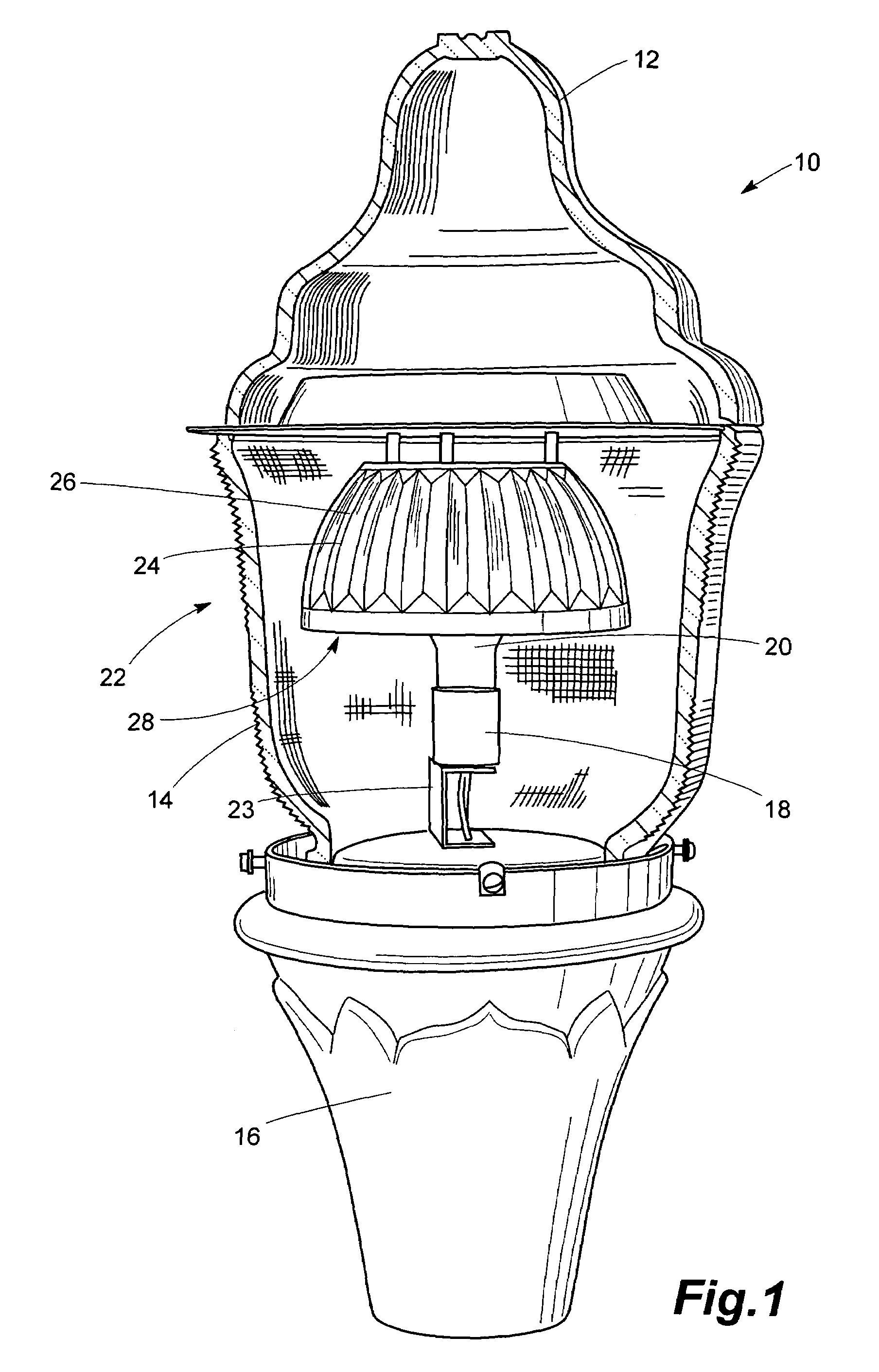 Luminaire globes having internal light control elements