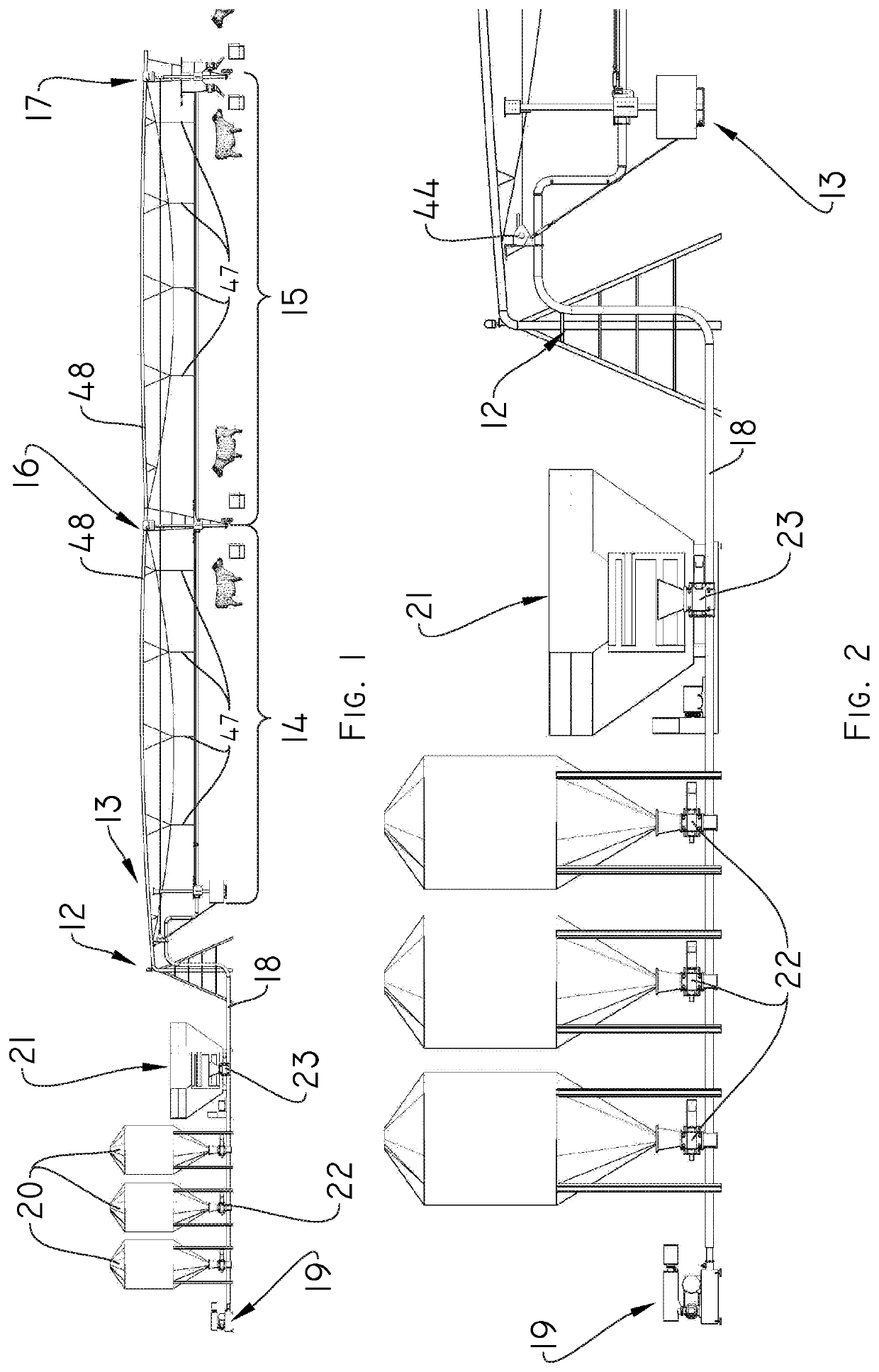 System for the controlled distribution of food for feeding animals