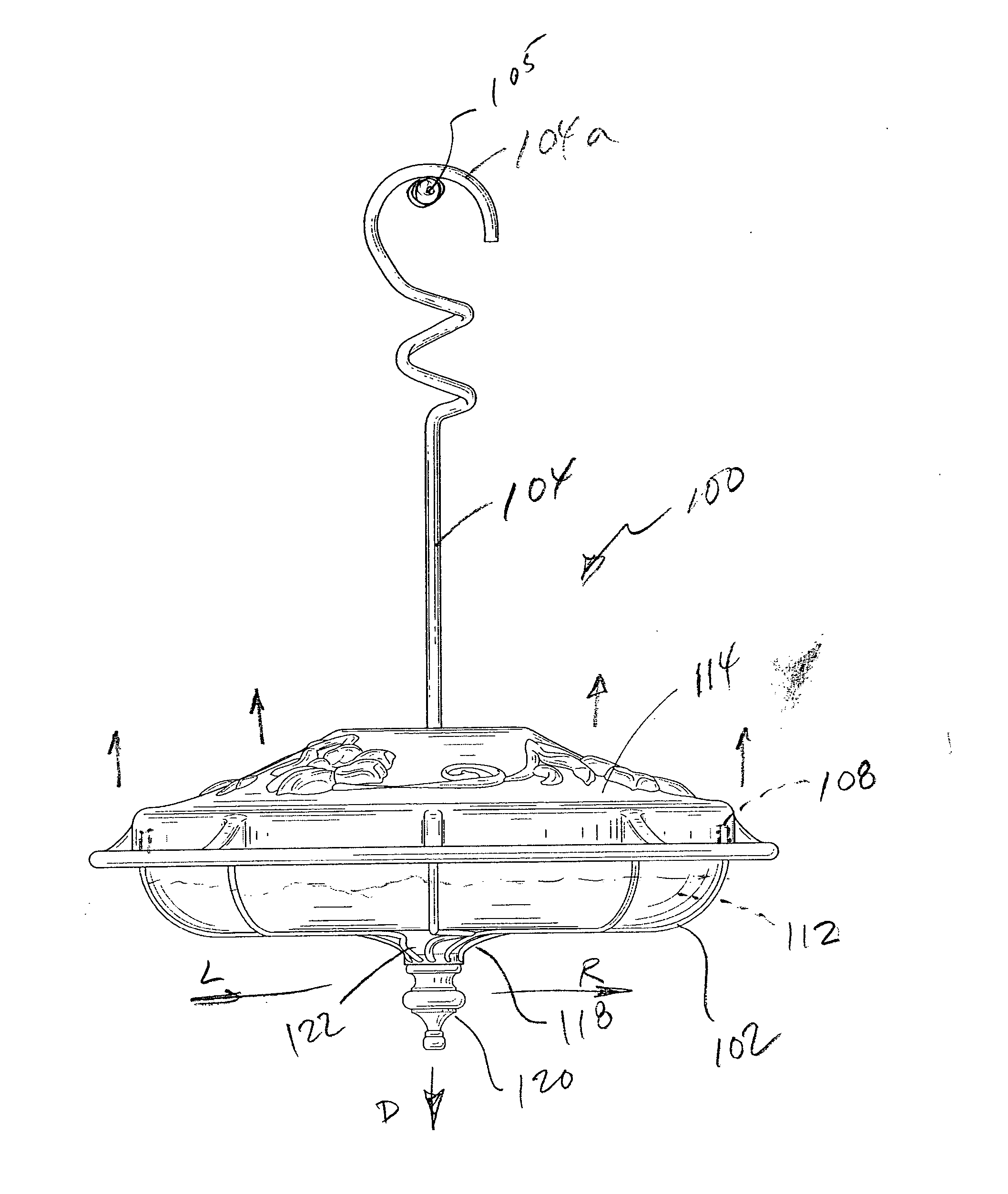 Basin nectar bird feeder with improved stability