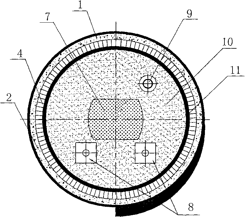 Method for building container bottom of carbon-containing molten steel container