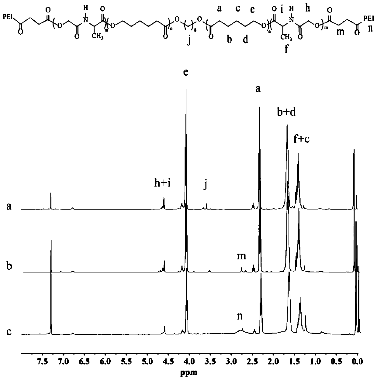 Target polypeptide modified positive ion copolymer gene vector and preparation method and application