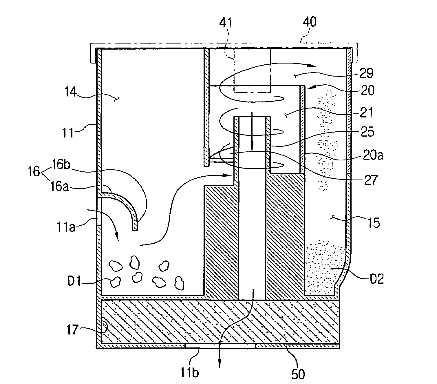 Dust collecting apparatus for vacuum cleaner