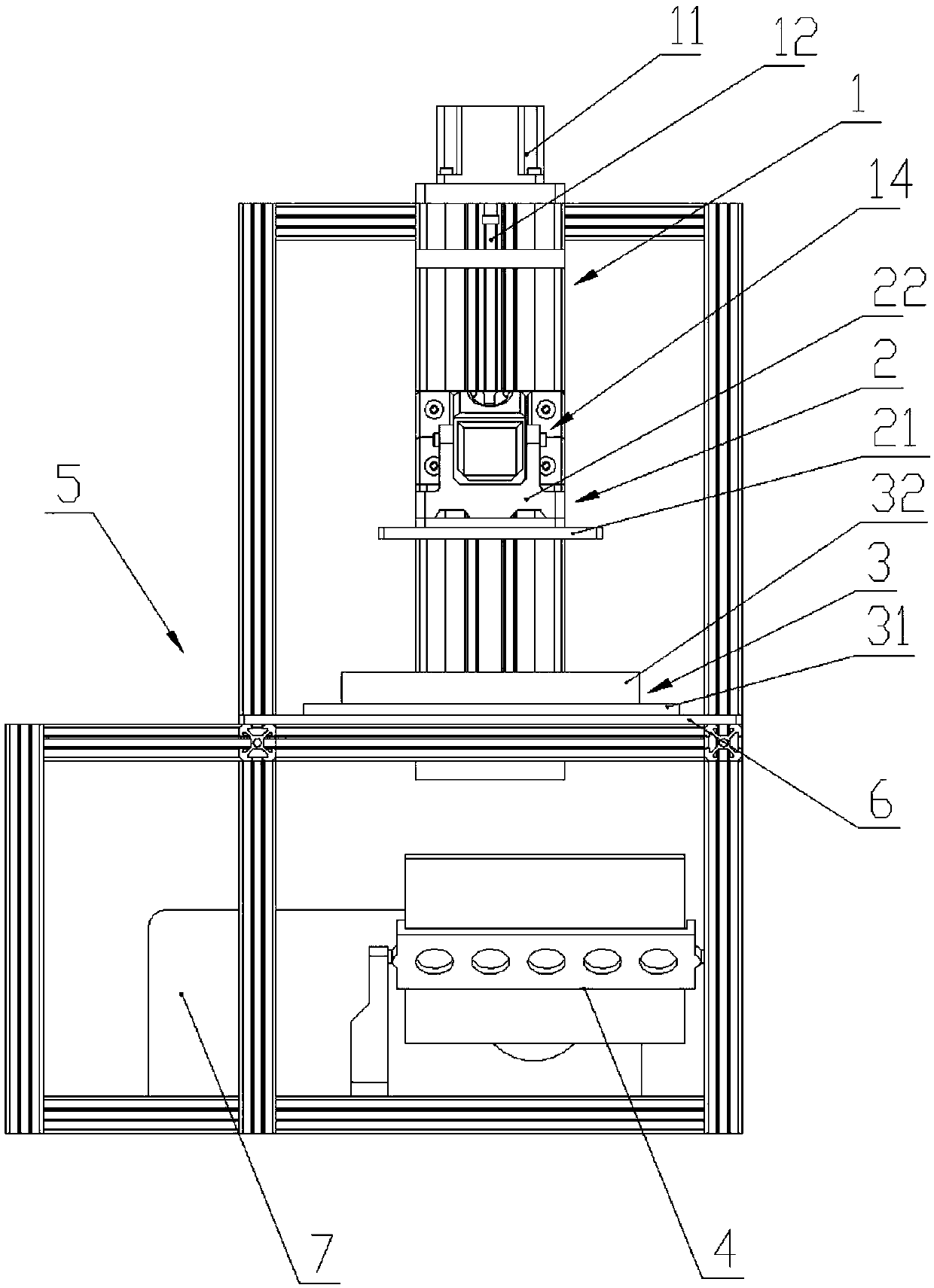 Rapid light curing DLP 3D printing device