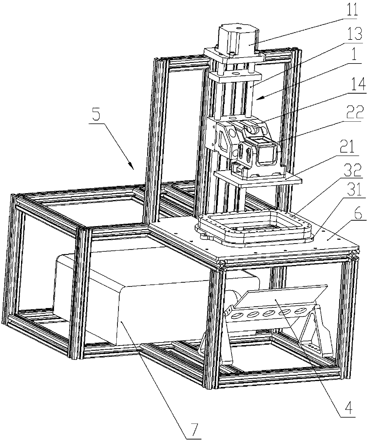 Rapid light curing DLP 3D printing device