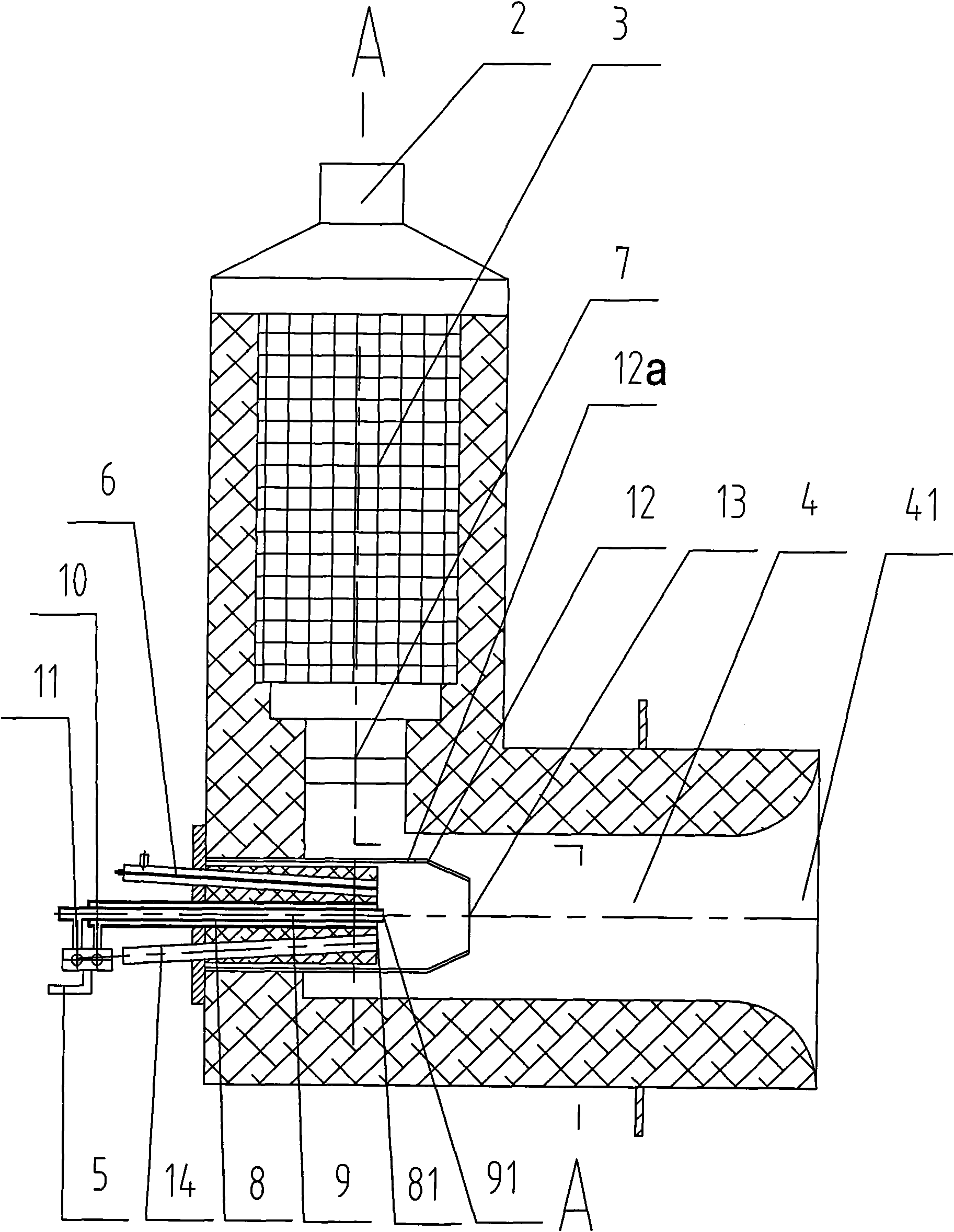 Flameless combustion heat accumulating type flat flame combustion nozzle