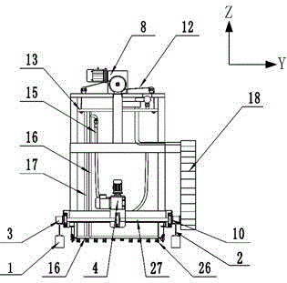 A filter cloth cleaning device for a filter press