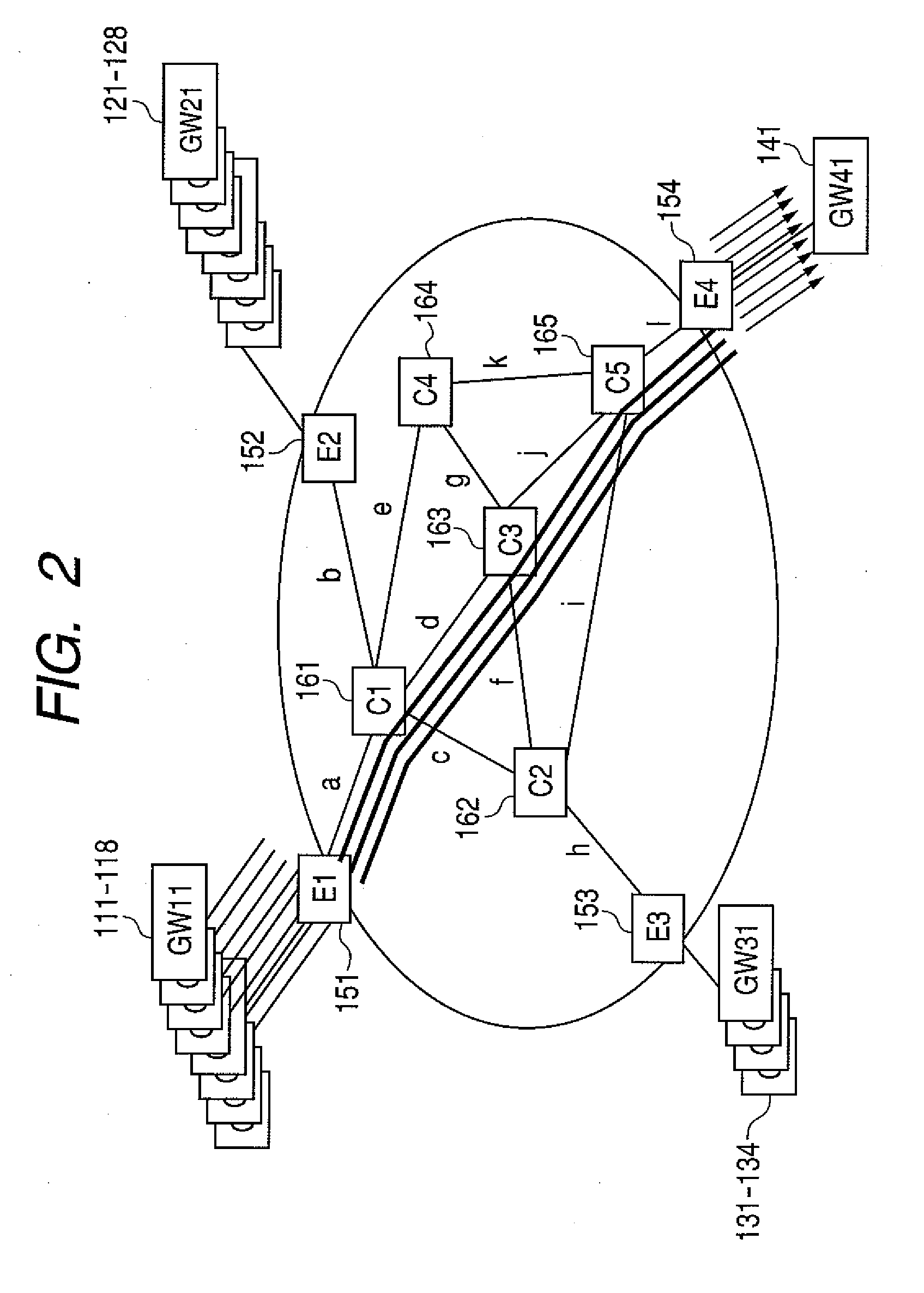 Transport control server, network system and aggregated path setting method