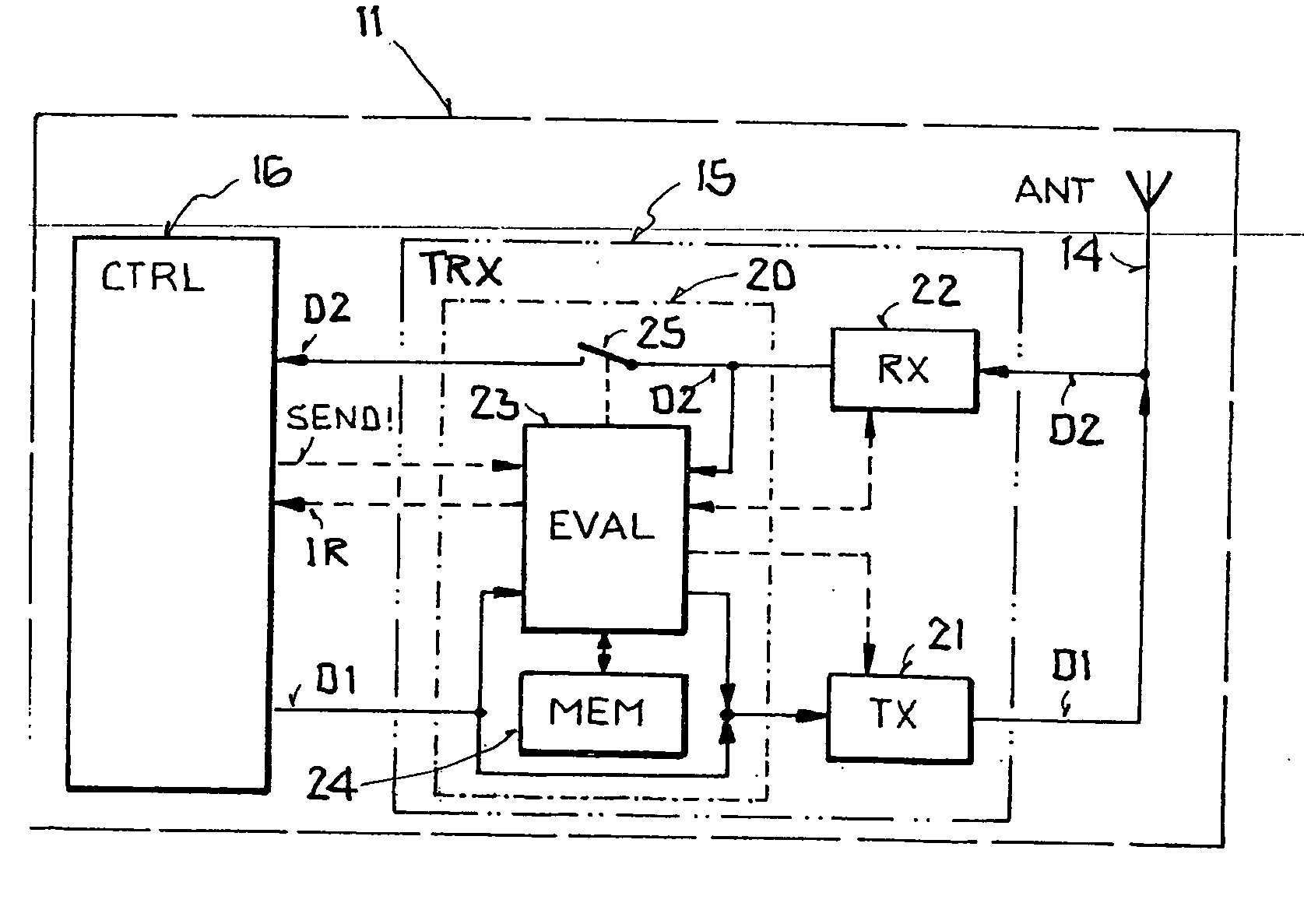 Device for transmitting and receiving