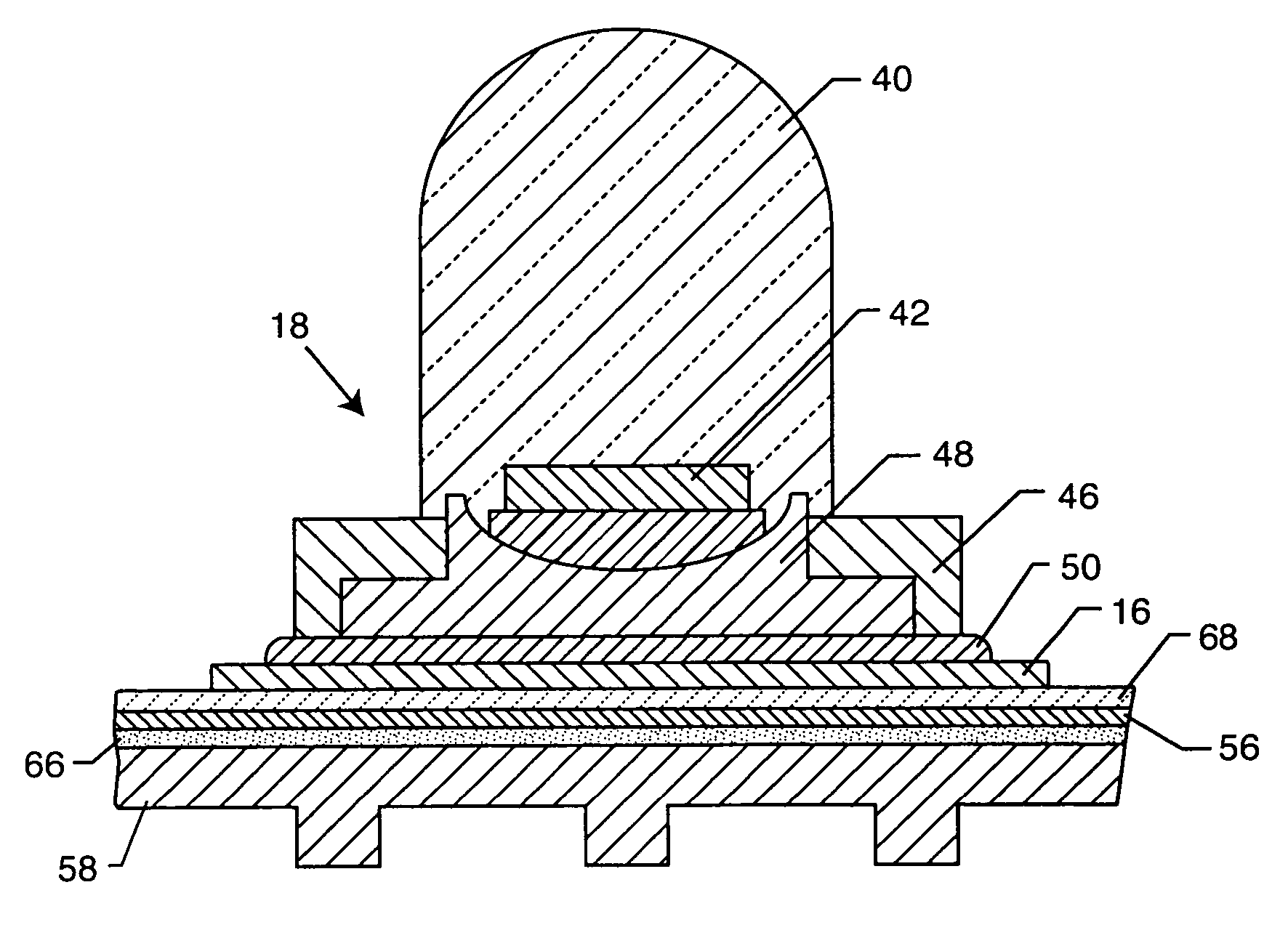 Process for manufacturing an LED lamp with integrated heat sink