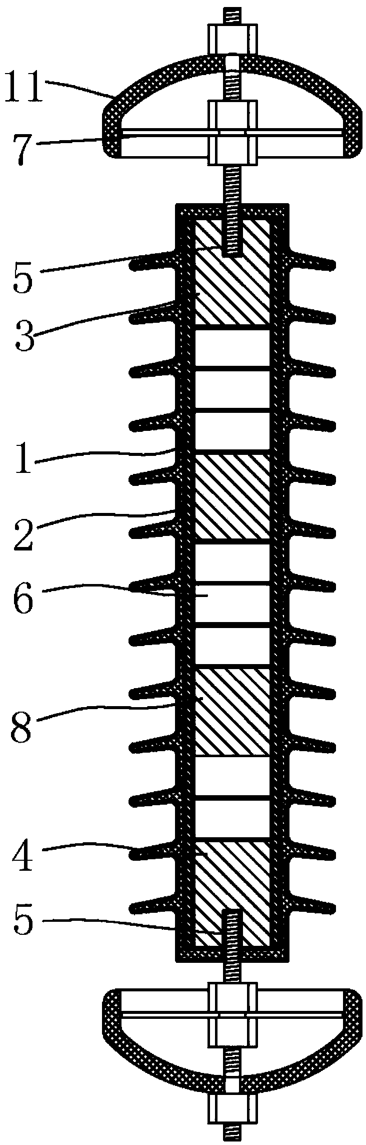 Power distribution type lightning arrester preventing sparks in pressure release process