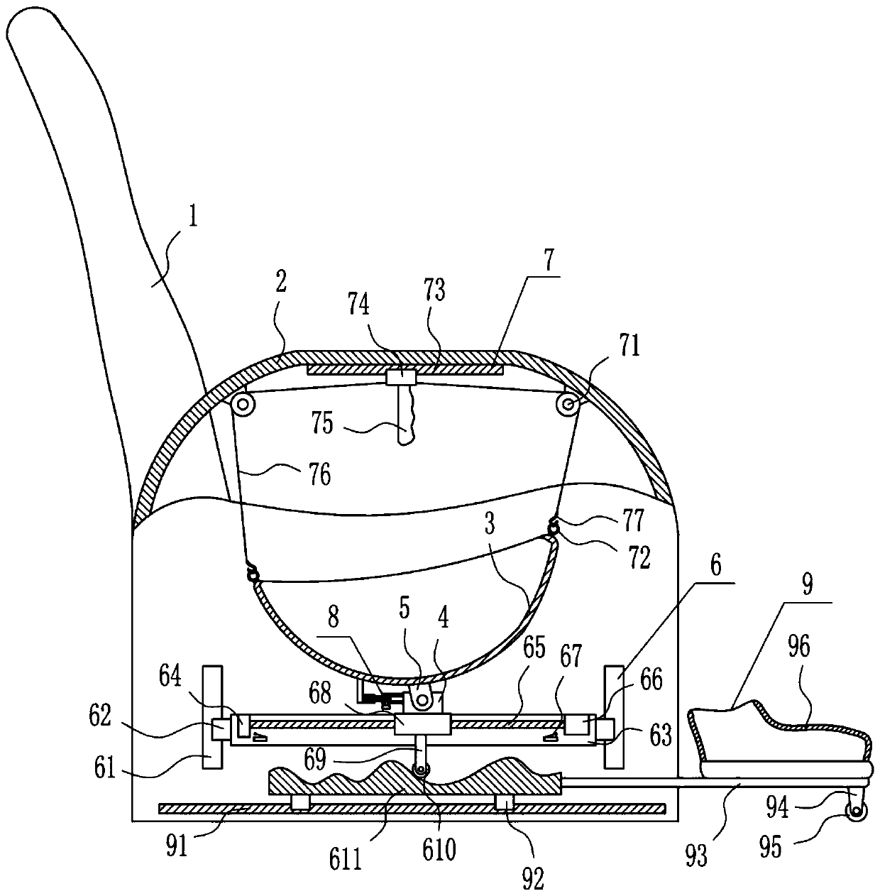 A medical rest chair convenient for placing babies