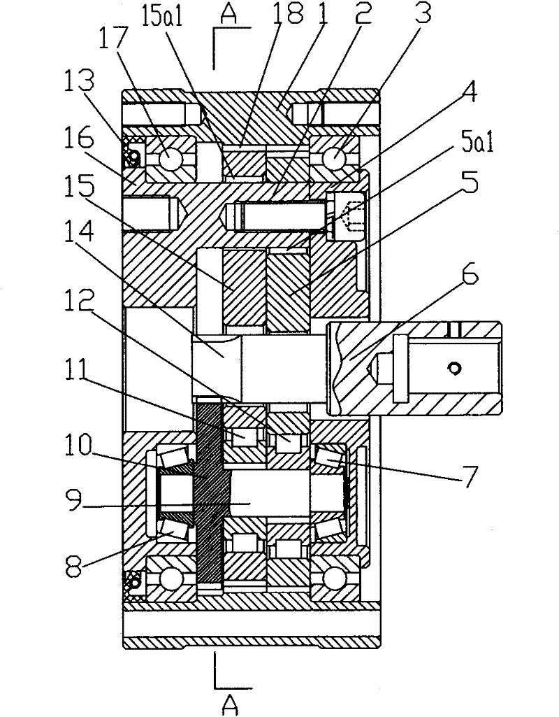 Planetary speed reducer with small tooth number difference