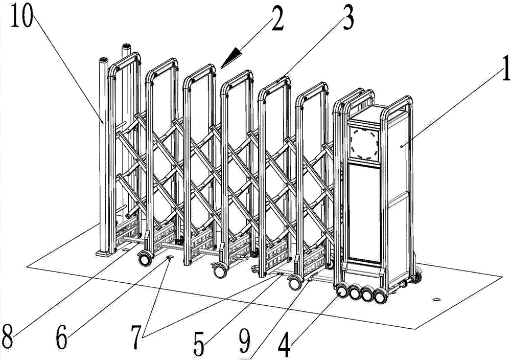 One-belt one-way electric telescopic door