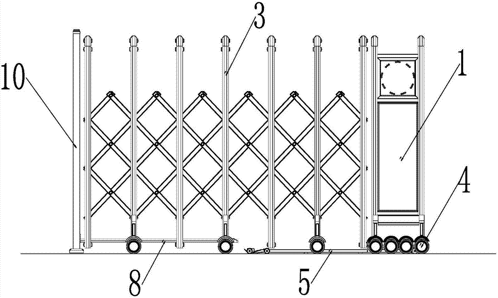 One-belt one-way electric telescopic door