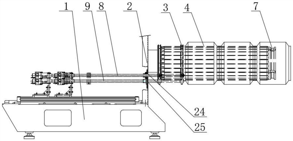 Bobbin unloading mechanism of glass fiber drawing machine