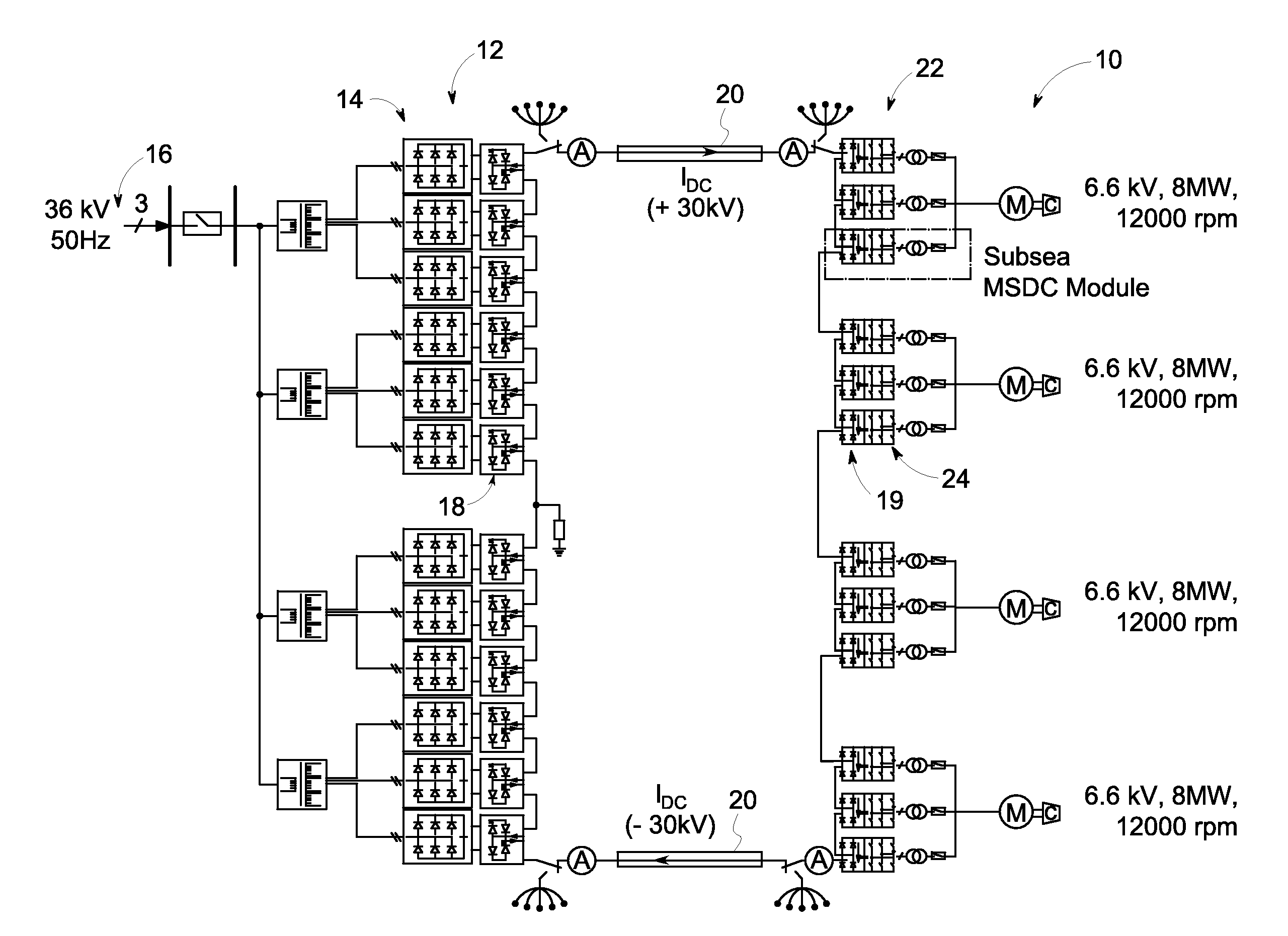 HVDC power transmission with cable fault ride-through capability