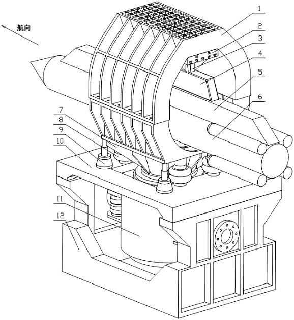 Test device for vibration test of aviation suspension launcher