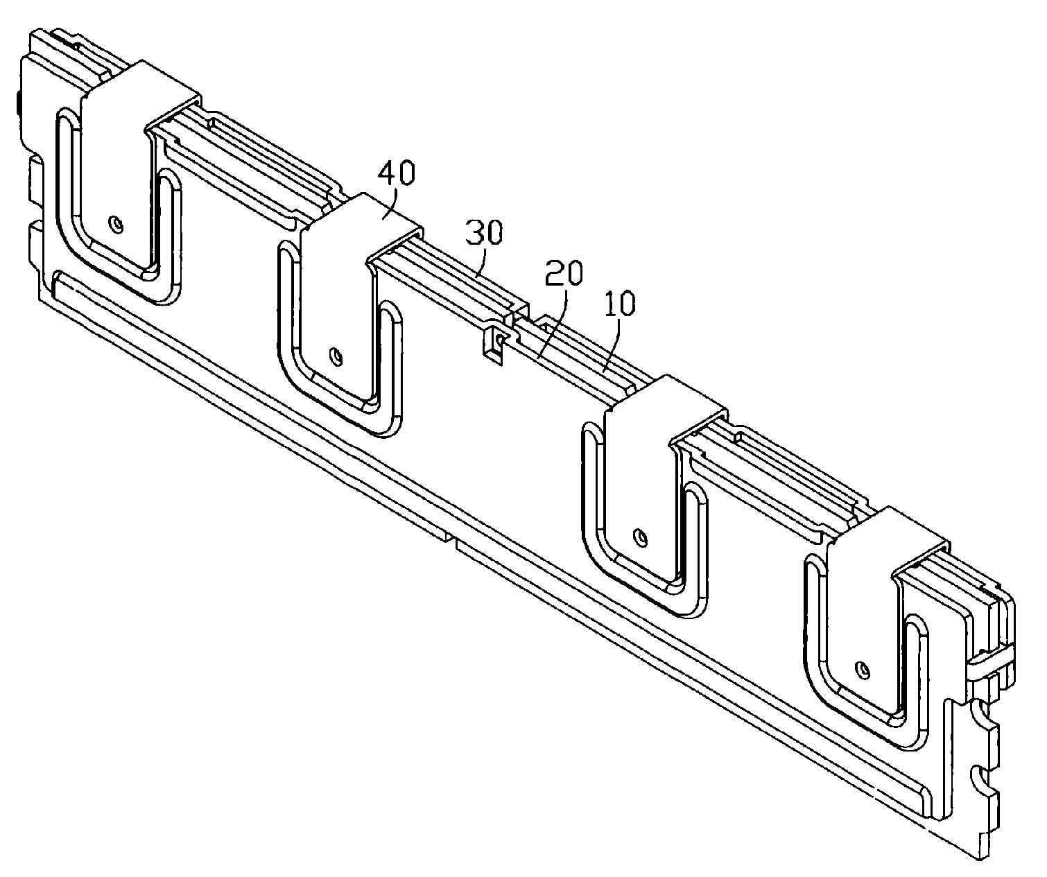 Memory module assembly including a clamp for mounting heat sinks thereon