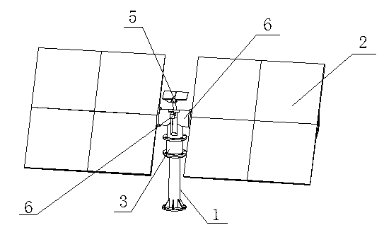 Automatic adjustment and conversion control device for heliostat in tower-type solar heat collecting power generation system