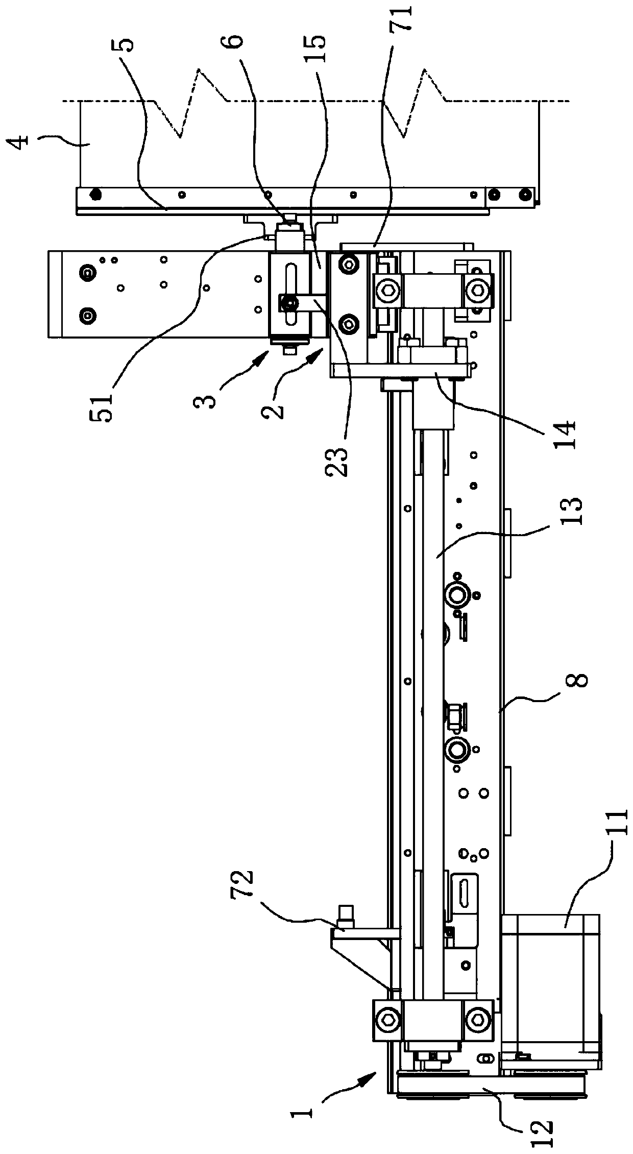 Battery taking and placing device and battery replacing equipment